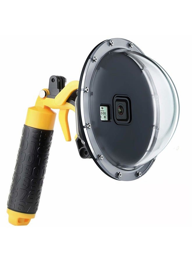 SOONSUN Dome Port for GoPro Hero 8 Black Camera, 6 Inch Snorkeling Underwater Diving Dome Port Lens with Waterproof Housing Case Trigger and Floating Bobber Handle for GoPro Hero8 Black Action Camera - Image 1